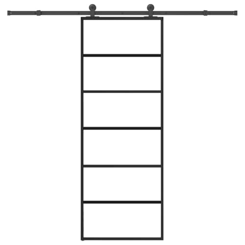 Aiious Schiebet¨¹r mit Beschlag 76x205 cm ESG-Glas & Aluminium von Aiious