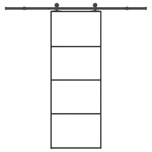 Aiious Schiebet¨¹r mit Beschlag 76x205 cm ESG-Glas & Aluminium von Aiious