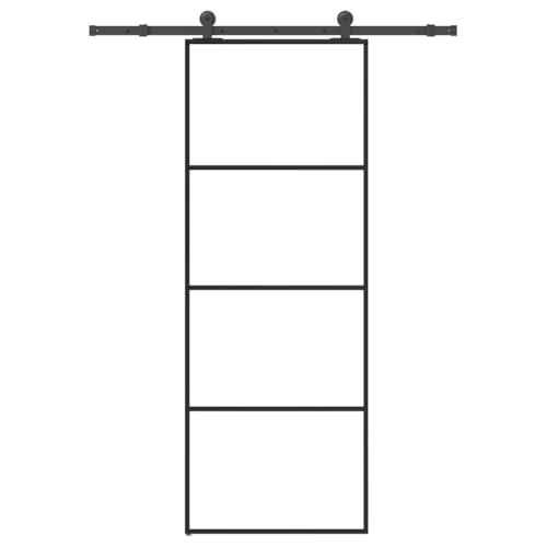 Aiious Schiebet¨¹r mit Beschlag 76x205 cm ESG-Glas & Aluminium von Aiious