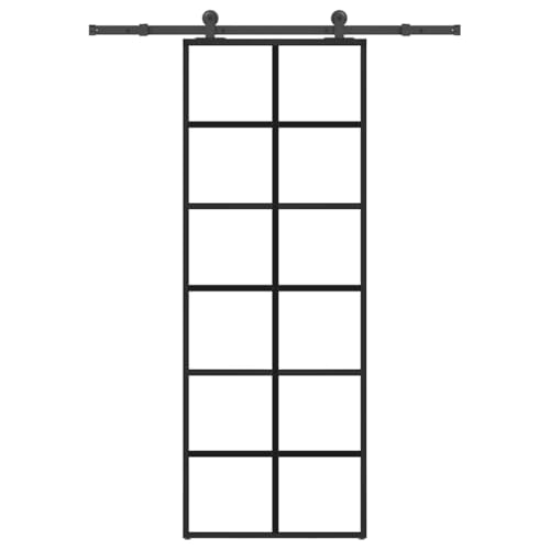 Aiious Schiebet¨¹r mit Beschlag 76x205 cm ESG-Glas & Aluminium von Aiious