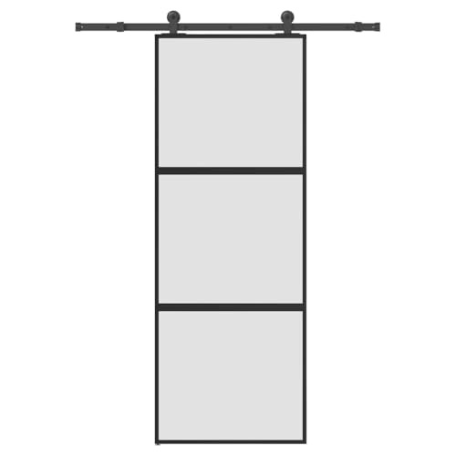 Aiious Schiebet¨¹r mit Beschlag 76x205 cm Hartglas & Aluminium von Aiious
