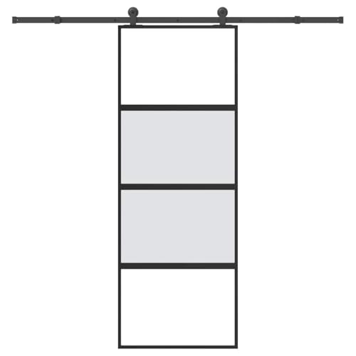 Aiious Schiebet¨¹r mit Beschlag 76x205 cm Hartglas & Aluminium von Aiious