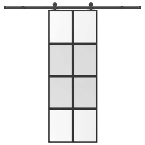 Aiious Schiebet¨¹r mit Beschlag 76x205 cm Hartglas & Aluminium von Aiious