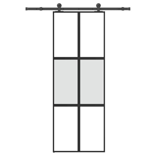 Aiious Schiebet¨¹r mit Beschlag 76x205 cm Hartglas & Aluminium von Aiious