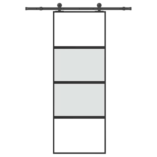 Aiious Schiebet¨¹r mit Beschlag 76x205 cm Hartglas & Aluminium von Aiious