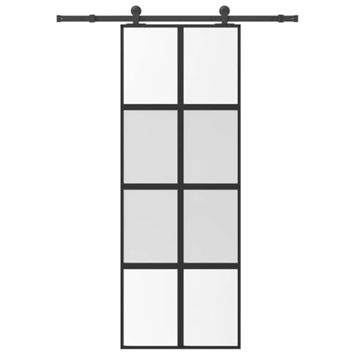Aiious Schiebet¨¹r mit Beschlag 76x205 cm Hartglas & Aluminium von Aiious