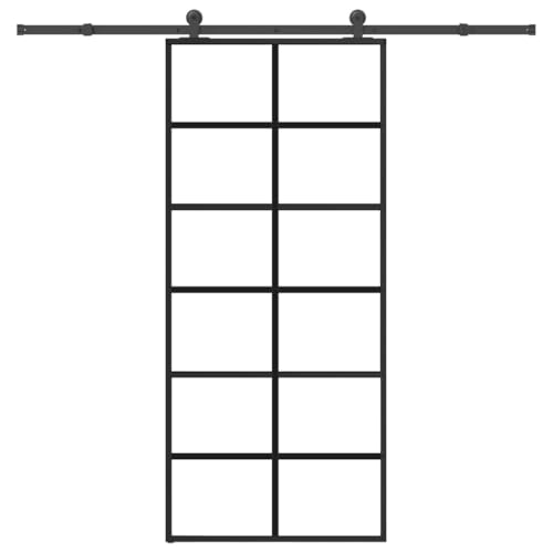 Aiious Schiebet¨¹r mit Beschlag 90x205 cm ESG-Glas & Aluminium von Aiious