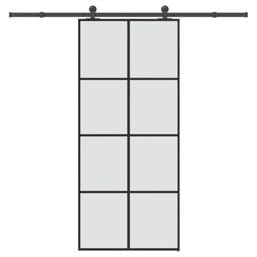 Aiious Schiebet¨¹r mit Beschlag 90x205 cm ESG-Glas & Aluminium von Aiious