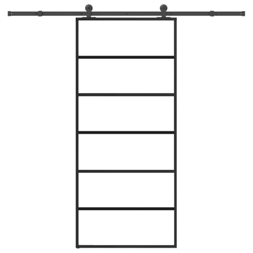 Aiious Schiebet¨¹r mit Beschlag 90x205 cm ESG-Glas & Aluminium von Aiious