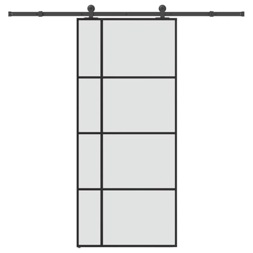 Aiious Schiebet¨¹r mit Beschlag 90x205 cm ESG-Glas & Aluminium von Aiious