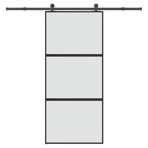 Aiious Schiebet¨¹r mit Beschlag 90x205 cm Hartglas & Aluminium von Aiious