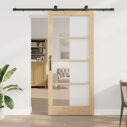 Aiious Schiebet¨¹r mit Beschlagsatz 'ORKDAL'Massivholz & Glas von Aiious