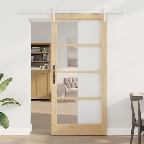 Aiious Schiebet¨¹r mit Beschlagsatz 'ORKDAL'Massivholz & Glas von Aiious