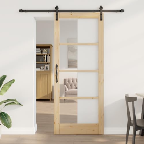 Aiious Schiebet¨¹r mit Beschlagset 'ORKDAL'Massivholz & Glas von Aiious