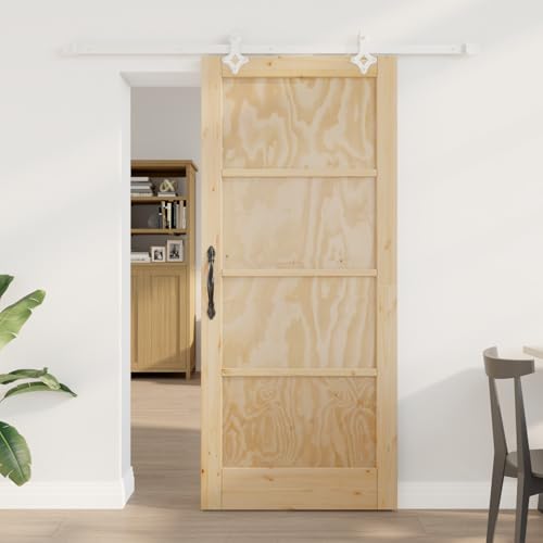 Aiious Schiebet¨¹r mit Hardware-Set 86x198.5 cm aus massivem Kiefernholz Aiious Schiebet¨¹r mit Hardware-Set 86x198.5 cm aus massivem Kiefernholz von Aiious