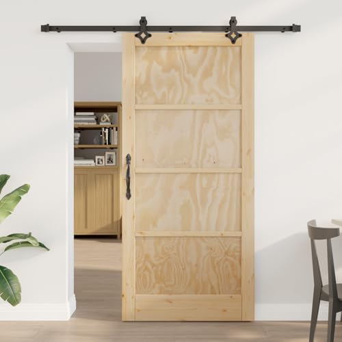 Aiious Schiebet¨¹r mit Hardware-Set 93x202 cm Massivholz Kiefer von Aiious