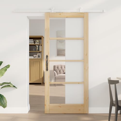 Aiious Schiebet¨¹r mit Hardware-Set 'ORKDAL'Massivholz & Glas von Aiious