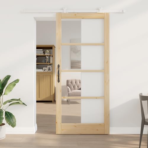 Aiious Schiebet¨¹r mit Hardware-Set 'ORKDAL'Massivholz & Glas von Aiious