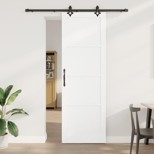 Aiious Schiebet¨¹r mit Hardware Set Wei? 78x232 cm Massivholz Kiefer von Aiious