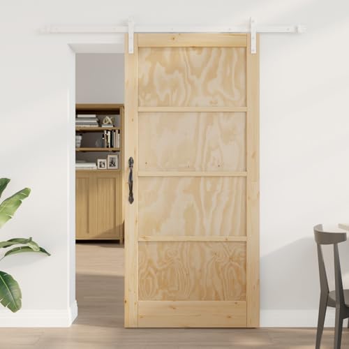 Aiious Schiebet¨¹r mit Montageset 93x202 cm Massivholz Kiefer von Aiious