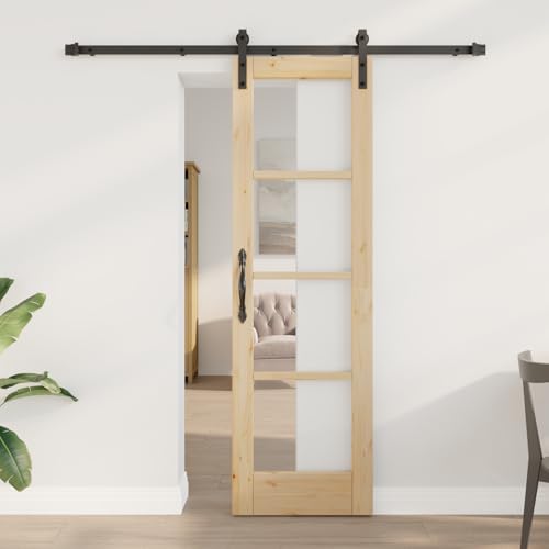 Aiious Schiebet¨¹r mit T¨¹rbeschlagset 'ORKDAL'Massivholz & Glas von Aiious
