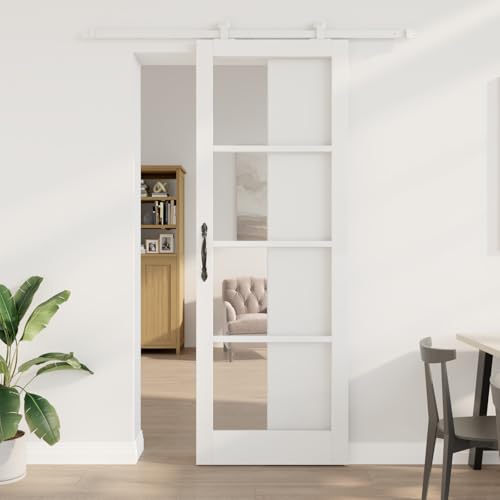 Aiious Schiebet¨¹r mit Zubeh?rset 'ORKDAL'Wei?e Massivholz & Glas von Aiious