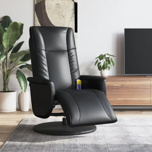 Aiious Schwarzer Kunstleder Massagesessel mit Fu?Teil 360 Grad Drehbar 6 Massagepunkte Entspannung Aiious Schwarzer Kunstleder Massagesessel mit Fu?Teil 360 Grad Drehbar 6 Massagepunkte Entspannung von Aiious