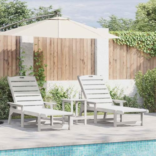 Aiious Sonnenliegen 2 STK Wei? 162x53x98.5 cm HDPE von Aiious