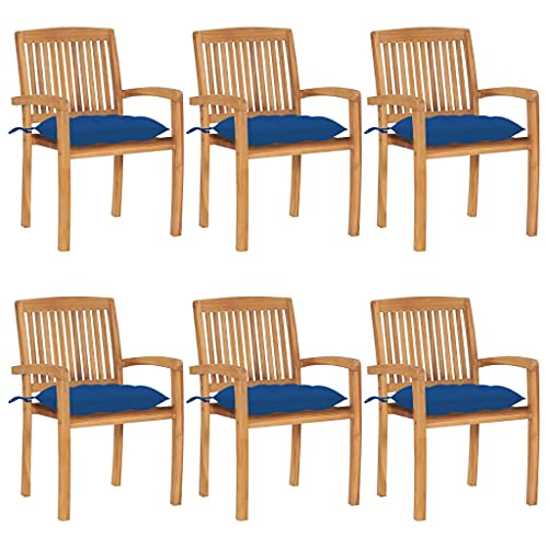 Aiious Stapelbare Gartenst¨¹hle mit Kissen 6 STK. Massivholz Teak Aiious Stapelbare Gartenst¨¹hle mit Kissen 6 STK. Massivholz Teak von Aiious