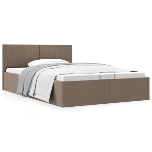 Aiious Stauraumbett Hydraulisch Taupe Stoff 120Ã—200 cm von Aiious