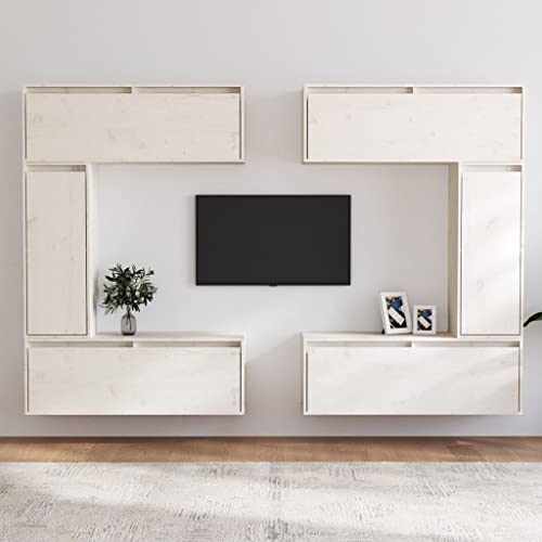 Aiious TV-Schr?nke 6 STK. Wei? Massivholz Kiefer Aiious TV-Schr?nke 6 STK. Wei? Massivholz Kiefer von Aiious
