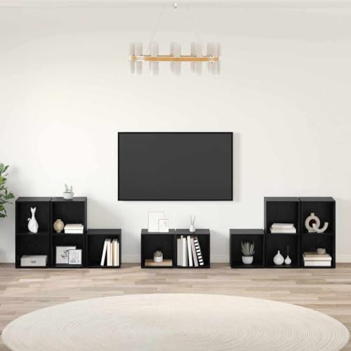 Aiious TV-Schrank Set 8 pcs Schwarze Eiche Holzwerkstoff Aiious TV-Schrank Set 8 pcs Schwarze Eiche Holzwerkstoff von Aiious