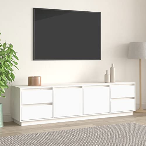 Aiious TV Schrank Set aus Massivem Kiefernholz mit Stauraum f¨¹r Wohnzimmer Dekoration und Multimedia Ger?te von Aiious