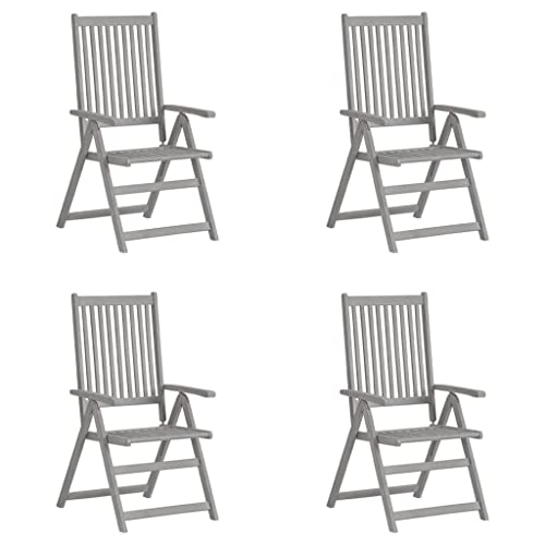 Aiious Verstellbare Gartenst¨¹hle 4 STK. Grau Massivholz Akazie Aiious Verstellbare Gartenst¨¹hle 4 STK. Grau Massivholz Akazie von Aiious