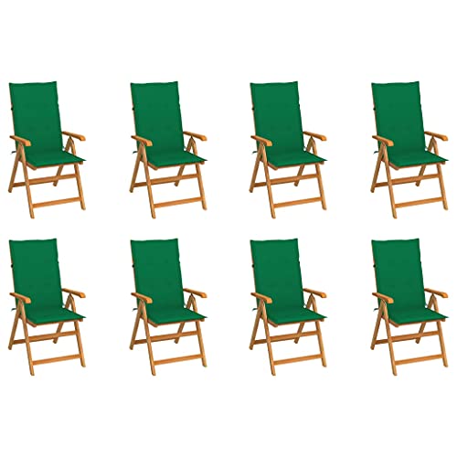 Aiious Verstellbare Gartenst¨¹hle mit Auflagen 8 STK. Massivholz Teak von Aiious