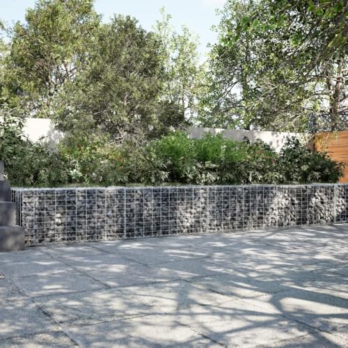Aiious Verzinktes Eisen Gabione 800x50x50 cm mit Deckel - Werkzeuglose Montage f¨¹r Gartenstrukturen von Aiious