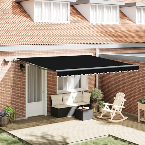 Aiious Manuelle Einziehbare Markise Schwarz 400x350 cm - Ideal f¨¹r Balkone und Gaerten Aiious Manuelle Einziehbare Markise Schwarz 400x350 cm - Ideal f¨¹r Balkone und Gaerten von Aiious