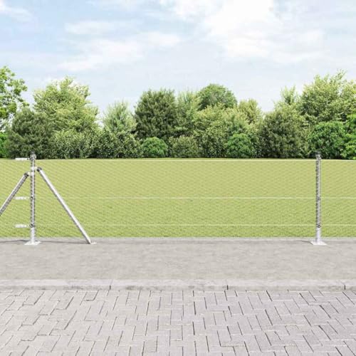 Dekorativer Stahlzaun 0.6x100m PVC-beschichtet Silber mit Pfosten fuer Garten-Zaunsystem Dekorativer Stahlzaun 0.6x100m PVC-beschichtet Silber mit Pfosten fuer Garten-Zaunsystem von Aiious