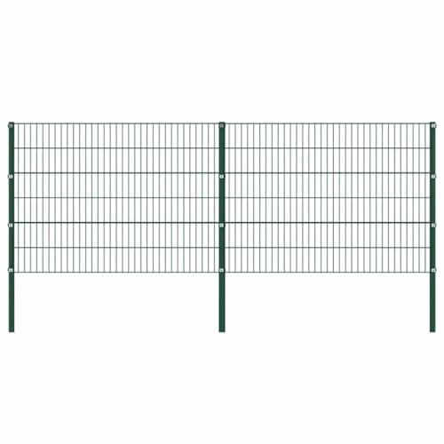 Doppelstabmatten-Zaunfelder mit Pfosten 349 x 120 cm Gruen robustes Design ideal fuer Garten zur Abgrenzung und Sicherheit Doppelstabmatten-Zaunfelder mit Pfosten 349 x 120 cm Gruen robustes Design ideal fuer Garten zur Abgrenzung und Sicherheit von Aiious