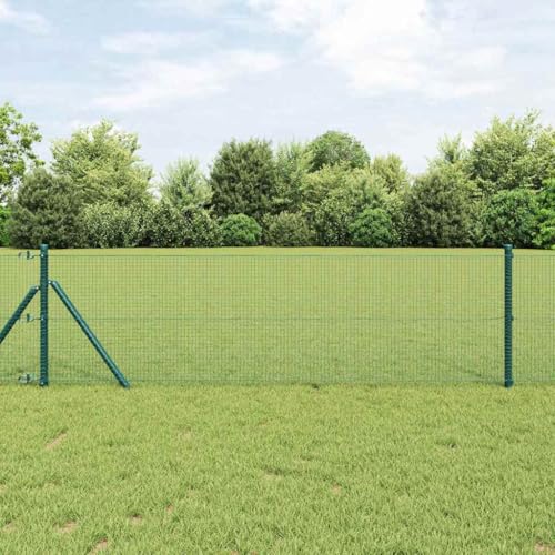 Gartenzaun Set aus Stahl Gruen 08 x 100 m Mit Pfosten UV- und Wetterbestaendig Langlebiger Sichtschutz fuer Aussen mit Einfacher Montage Gartenzaun Set aus Stahl Gruen 08 x 100 m Mit Pfosten UV- und Wetterbestaendig Langlebiger Sichtschutz fuer Aussen mit Einfacher Montage von Aiious