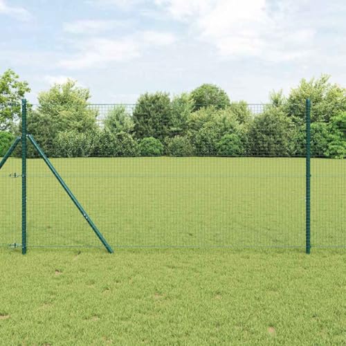Gruener Stahl-Zaun mit Pfosten 1 x 50 m Korrosionsgeschuetzt fuer Aussenbereiche Gruener Stahl-Zaun mit Pfosten 1 x 50 m Korrosionsgeschuetzt fuer Aussenbereiche von Aiious