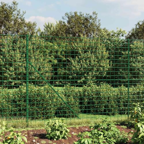 Langlebiger Maschendrahtzaun 1,8x25 m Gruen Mit PVC-Beschichtung Fuer Garten Und Aussenbereich von Aiious