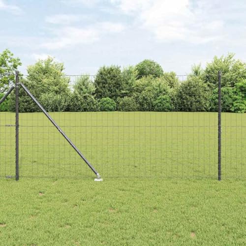 Langlebiger Metall-Zaun mit Pfosten Stahl Grau 1.2 x 25 m Wetterfeste Pulverbeschichtung fuer Garten Sichtschutz Terrasse Langlebiger Metall-Zaun mit Pfosten Stahl Grau 1.2 x 25 m Wetterfeste Pulverbeschichtung fuer Garten Sichtschutz Terrasse von Aiious