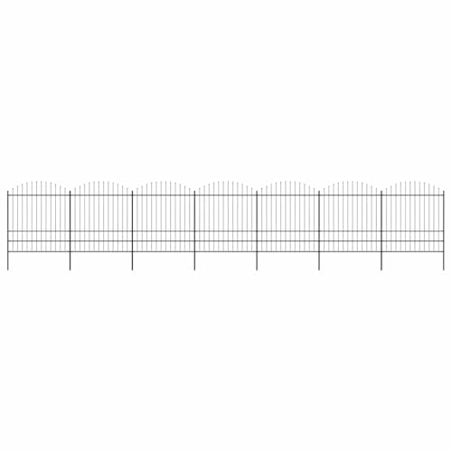 Langlebiger Stahl Gartenzaun Schwarz mit horizontaler Stuetze 7 Elemente einfach zu montieren Langlebiger Stahl Gartenzaun Schwarz mit horizontaler Stuetze 7 Elemente einfach zu montieren von Aiious