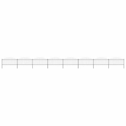 Langlebiger Stahl-Gartenzaun mit vertikalen Speerspitzen und horizontaler Stuetze 1426 x 75 cm fuer Sicherheit und Privatsphaere Langlebiger Stahl-Gartenzaun mit vertikalen Speerspitzen und horizontaler Stuetze 1426 x 75 cm fuer Sicherheit und Privatsphaere von Aiious