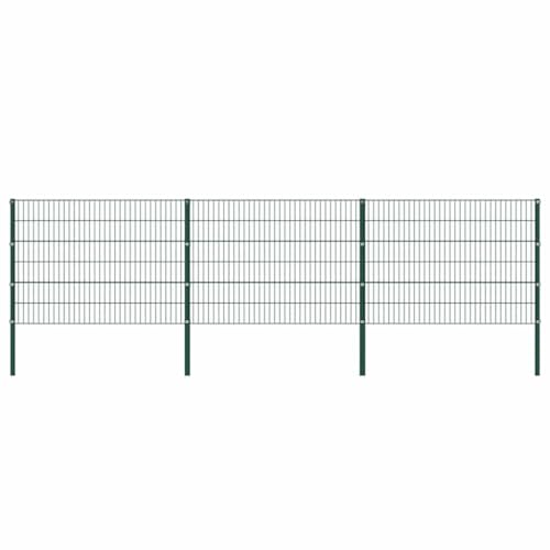 Langlebiges Eisen-Zaunset inkl. Pfosten fuer Garten 522 x 120 cm Gruen Langlebiges Eisen-Zaunset inkl. Pfosten fuer Garten 522 x 120 cm Gruen von Aiious