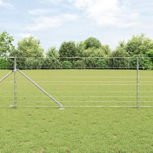 Metallzaun Aussenbereich 100 x 1 m Silber Wetterbestaendig Stahl Metallzaun Aussenbereich 100 x 1 m Silber Wetterbestaendig Stahl von Aiious