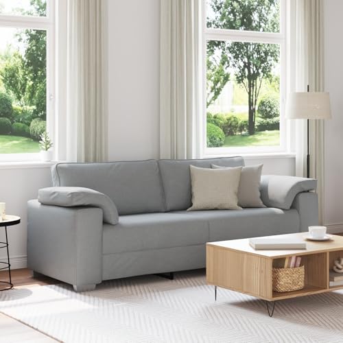 Moderne hellgraue 3-Sitzer Sofa mit Metall-Holz-Rahmen und fleckenresistenten Kissen f¨¹r gem¨¹tliche Abende zu Hause Moderne hellgraue 3-Sitzer Sofa mit Metall-Holz-Rahmen und fleckenresistenten Kissen f¨¹r gem¨¹tliche Abende zu Hause von Aiious