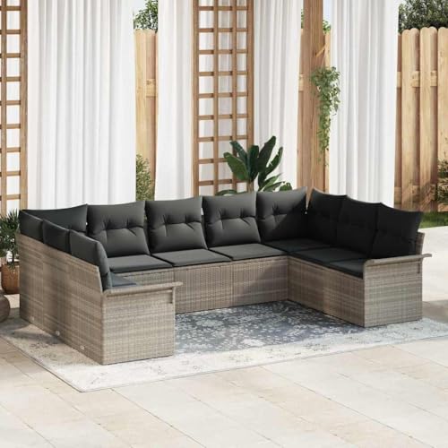 Robustes 9tlg. Aussensofa-Set aus Poly Rattan mit komfortablen Kissen, flexibel einsetzbar Fuer Partys oder gem¨¹tliche Abende im Freien Robustes 9tlg. Aussensofa-Set aus Poly Rattan mit komfortablen Kissen, flexibel einsetzbar Fuer Partys oder gem¨¹tliche Abende im Freien von Aiious