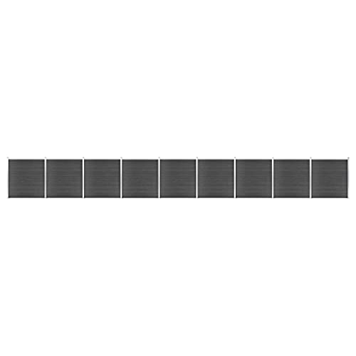 Modulares Zaunelement WPC 1564x186 cm Schwarz, Einfache Montage mit Stahlposten und 3 Schlitzen Modulares Zaunelement WPC 1564x186 cm Schwarz, Einfache Montage mit Stahlposten und 3 Schlitzen von Aiious